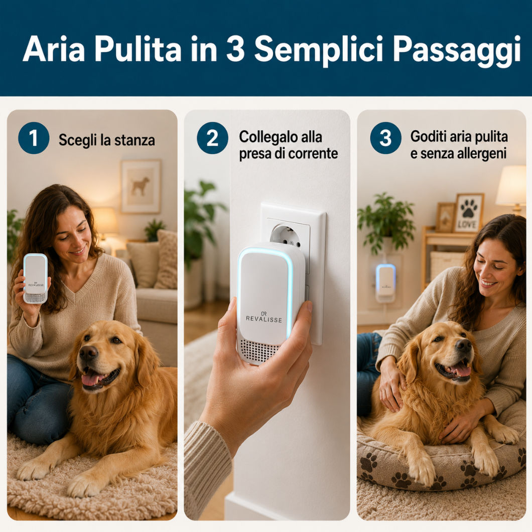 Revalisse™ - Purificatore ionico contro muffa e acari per proteggere il tuo amico a 4 zampe